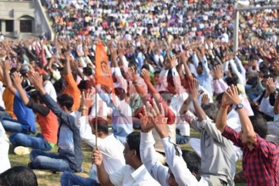 Tripura witnesses first ever massive Hindutva Rally : 40,000 people gather with 'Jai Sri Ram' slogans : Unexpected in Communist ruled Tripura Tripura witnesses first ever massive Hindutva Rally : 40,000 people gather with 'Jai Sri Ram' slogans : Unexpected in Communist ruled Tripura
